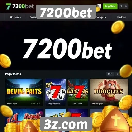 Variedade de jogos oferecidos pela 7200bet